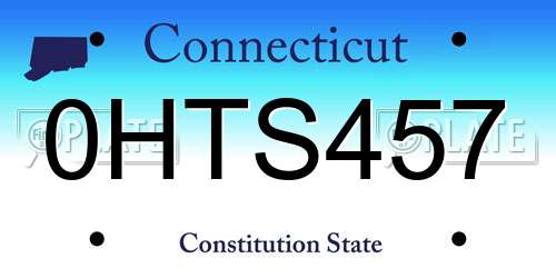 0HTS457 Connecticut License Plate