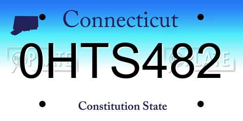 0HTS482 Connecticut License Plate