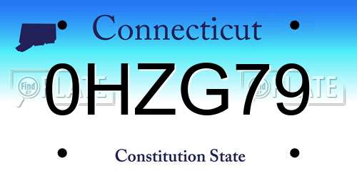 0HZG79 Connecticut License Plate