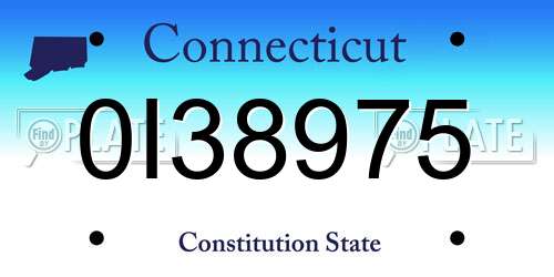 0I38975 Connecticut License Plate