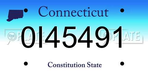 0I45491 Connecticut License Plate