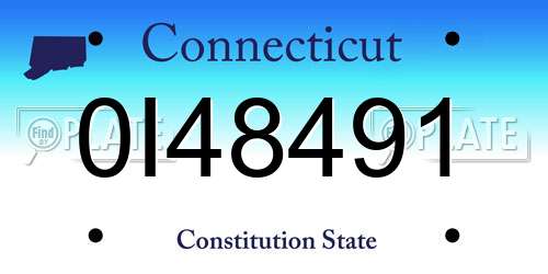 0I48491 Connecticut License Plate