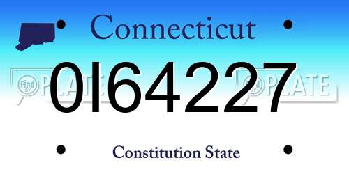 0I64227 Connecticut License Plate