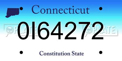 0I64272 Connecticut License Plate