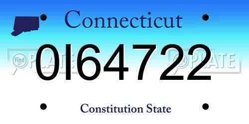 0I64722 Connecticut License Plate