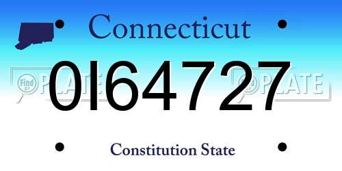 0I64727 Connecticut License Plate