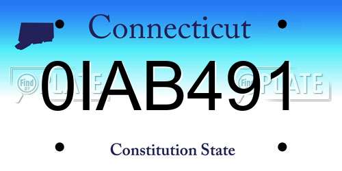 0IAB491 Connecticut License Plate