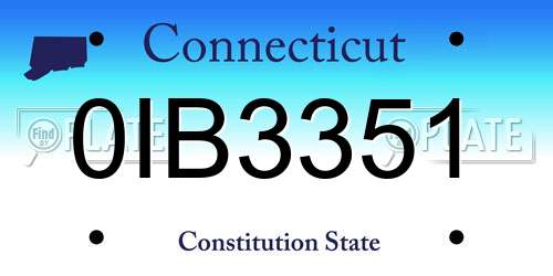0IB3351 Connecticut License Plate