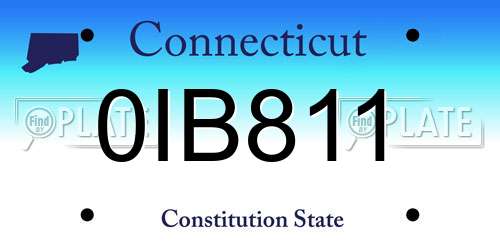 0IB811 Connecticut License Plate
