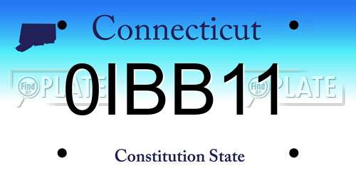 0IBB11 Connecticut License Plate
