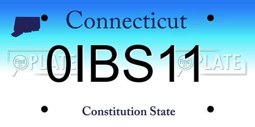 0IBS11 Connecticut License Plate
