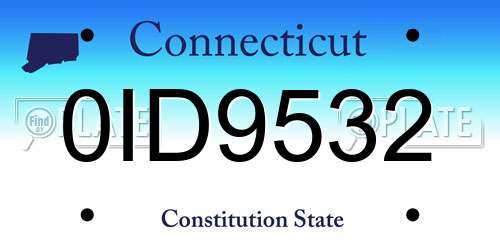0ID9532 Connecticut License Plate