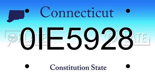 0IE5928 Connecticut License Plate