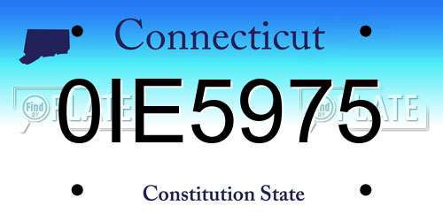 0IE5975 Connecticut License Plate