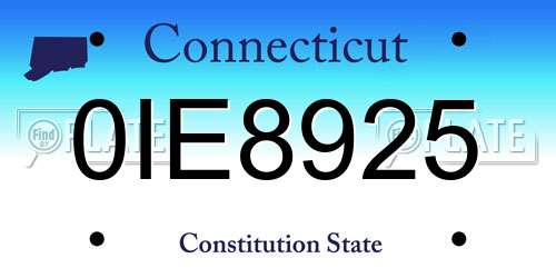 0IE8925 Connecticut License Plate