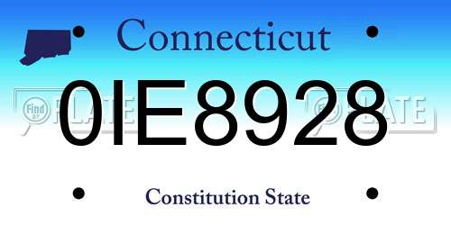 0IE8928 Connecticut License Plate