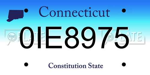 0IE8975 Connecticut License Plate