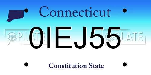0IEJ55 Connecticut License Plate