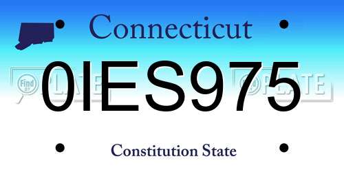 0IES975 Connecticut License Plate