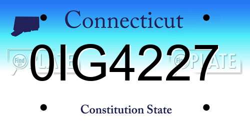 0IG4227 Connecticut License Plate