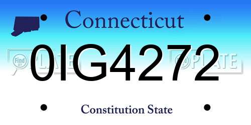 0IG4272 Connecticut License Plate