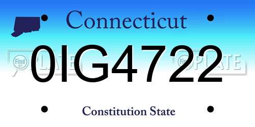 0IG4722 Connecticut License Plate
