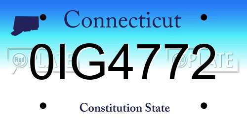 0IG4772 Connecticut License Plate