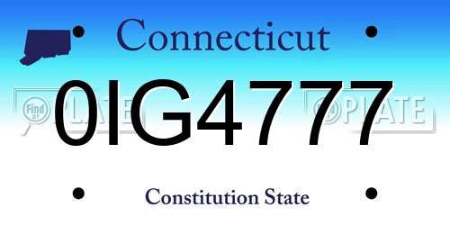 0IG4777 Connecticut License Plate