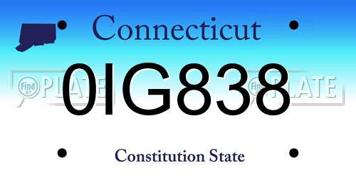 0IG838 Connecticut License Plate