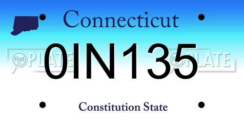 0IN135 Connecticut License Plate