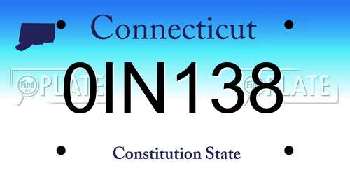 0IN138 Connecticut License Plate