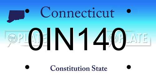 0IN140 Connecticut License Plate