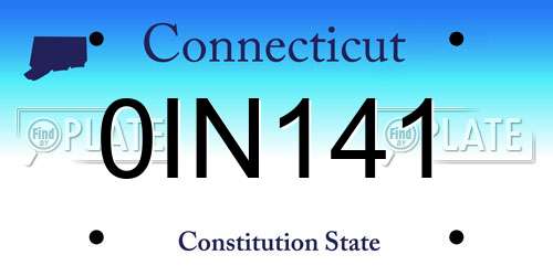 0IN141 Connecticut License Plate