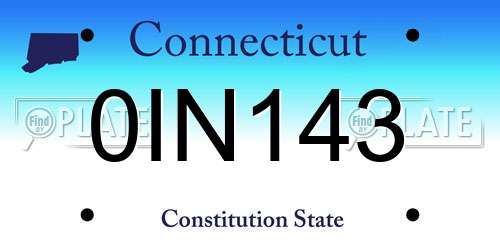 0IN143 Connecticut License Plate
