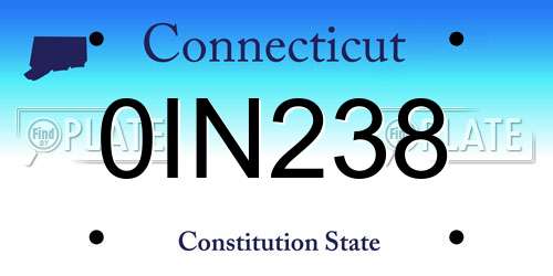 0IN238 Connecticut License Plate