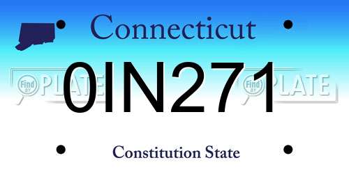 0IN271 Connecticut License Plate