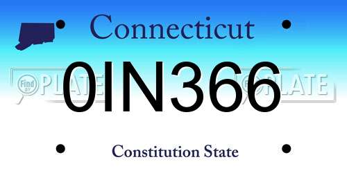 0IN366 Connecticut License Plate