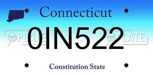 0IN522 Connecticut License Plate
