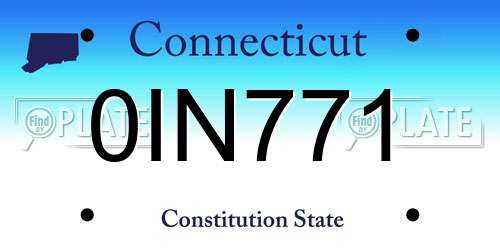 0IN771 Connecticut License Plate