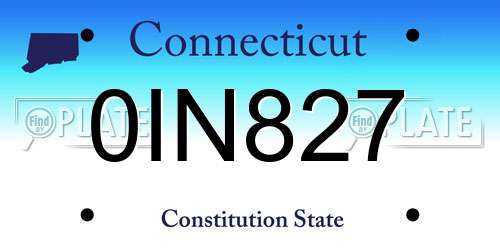 0IN827 Connecticut License Plate