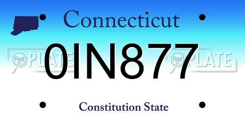 0IN877 Connecticut License Plate