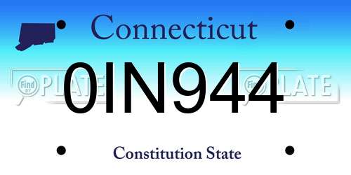 0IN944 Connecticut License Plate