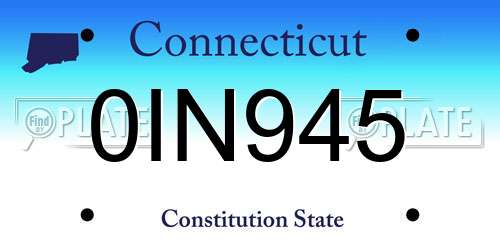 0IN945 Connecticut License Plate
