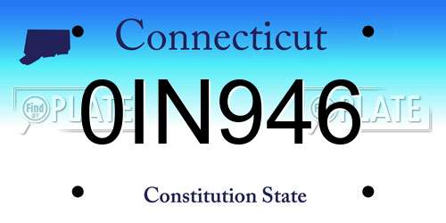 0IN946 Connecticut License Plate