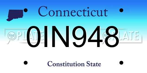 0IN948 Connecticut License Plate