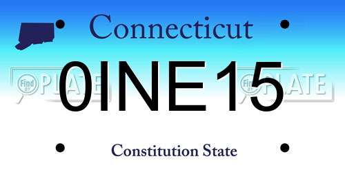 0INE15 Connecticut License Plate