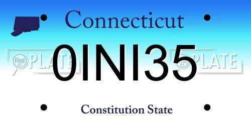 0INI35 Connecticut License Plate
