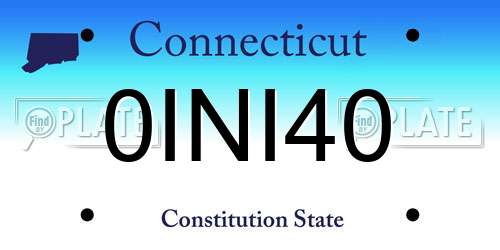 0INI40 Connecticut License Plate
