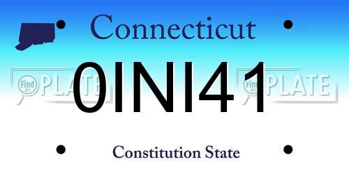 0INI41 Connecticut License Plate