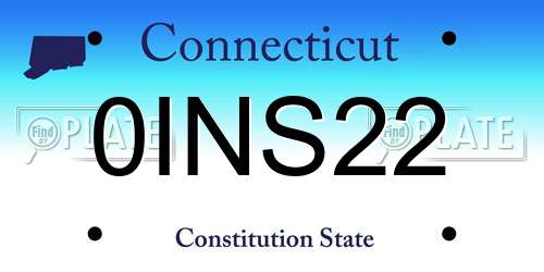 0INS22 Connecticut License Plate